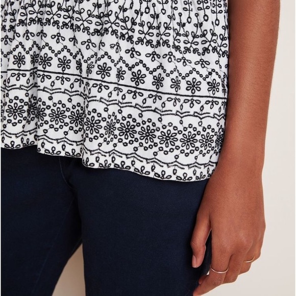 Anthropologie Maeve Cammie Embroidered Peplum Top - Picture 4 of 6